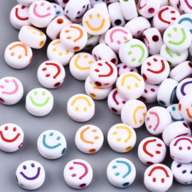 20 x Smiley kralen van acryl mix 7 x 3,5mm gat: 1,5mm