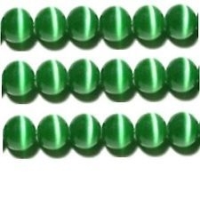 10 x Glaskraal cat-eye groen 8 mm