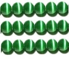 10 Stuks Glaskraal cat-eye groen 8 mm
