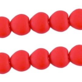 10 x Acryl kralen hart 10mm diep rood