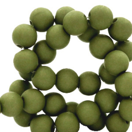 30 x  matte acryl kralen 8mm Moss green (Ø1.9mm) 