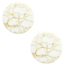 1 x Cabochon basic plat stone look 12mm White-beige brown