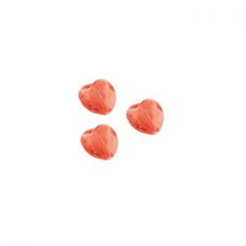 10x Kinderkralen acryl facet hart coral pink 12.5 mm