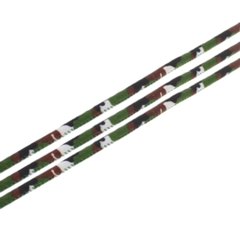 1 meter Trendy gestikt koord 6mm camouflage groen