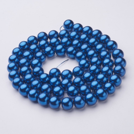 40 x glasparel kleur: Royal Blue 6mm gat 1mm