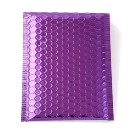 1 x Metallic luchtkussen envelop kleur: Mat Paars afm. 22,5 x 15 x 0,5cm