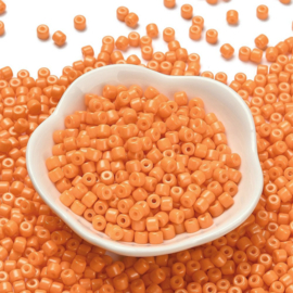 20 gram Baked Pearl Beads – glaskralen met parelglans 4,5 x 3,5 mm – gat 1,2 mm – orange