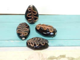 10 x  High Quality Glass Hand Made Bead 034  c.a. 23 x 15 x 7mm