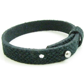 1 x Cuir Armband DQ Suede 8 x 2,2mm Reptiel Petrol