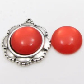 1 x Polaris  Cabochon 12mm Jais Red