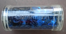 Per stuk Gutermann Pailletten  9gram donkerblauw 6mm gat: 1mm