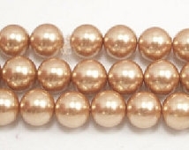 20 x prachtige glasparel champagne 12 mm