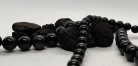 10 x  edelsteen kraal van Obsidian  12mm gat: 1mm