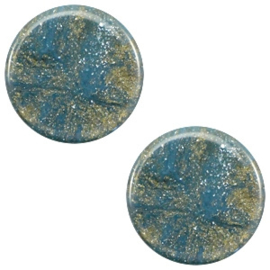 1 x 12 mm platte cabochon Polaris Elements Stardust Blue shade