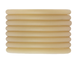 2 meter Rubber koord 5 mm – holle binnenkant – gat Ø 2,2 mm – sand