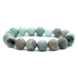 Armband met elastiek met Amazonite  kralen 12mm