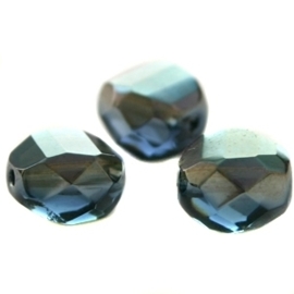 10 x DQ 2 Way top cut 8 mm facet kraal Montana Grijs Blauw DB (montana grijs blauw diamond boreale)