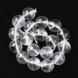 10 x Edelsteen kralen bergkristal 10 mm – gat 1,2 mm – transparant