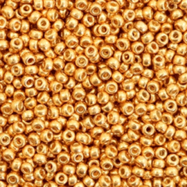 c.a. 5 gram Miyuki rocailles 11/0 - Duracoat galvanized yellow gold