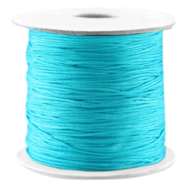 2meter macramé draad Cyaan blue  0,7 mm