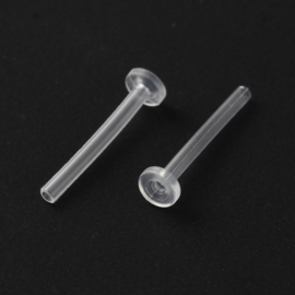 2 x Transparante siliconen oorbellen hoesjes – hypoallergeen c.a. 12 x 3 mm  gat: 0,6 mm