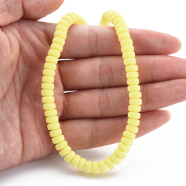 20 x Polymeer kralen rondellen 7mm Butter yellow