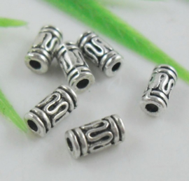 20 metalen tonnetjes kralen 8,5mm x 3mm gat: 1,5mm