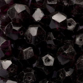 10 x ronde facet Tsjechië glas kalen 9mm Kleur: donker paars  gat c.a.: 1mm