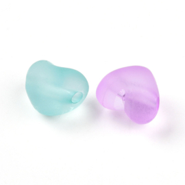 20 x Acryl hartkralen frosted transparant 12,5 × 15 × 12 mm – gat 2,7 mm – mix ♥