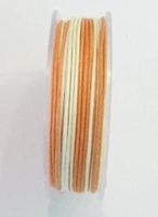 Wax-koord Dubbelkleur oranje creme 0,5 mm. Per rol van 10 meter