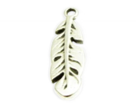 1x DQ metaal hanger veer 22mm Ø 1,5mm antiek zilver kleur (Nikkelvrij)