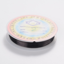 1 x Rol metaaldraad 0,2 mm – ca. 35 meter – zwart (Nikkelvrij)