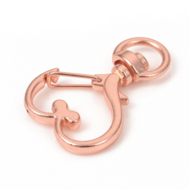 Hartvormige Lobster sluiting metaal Rose Gold 34,5 x 23.5 x 6mm gat: 5 x 9mm