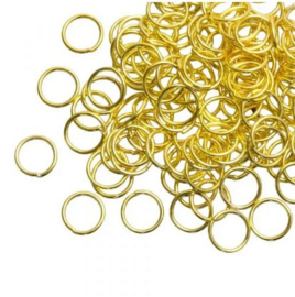 C.a. 100 x goudkleur ringetjes 8mm 0,7mm dik (Nikkelvrij)