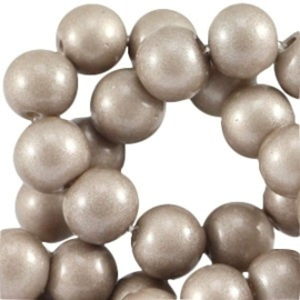 20x Glaskralen opaque 8mm Metallic greige