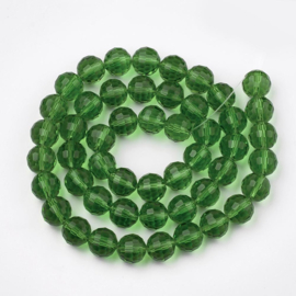 10 x Glas facet kraal 12 mm – gat Ø 2 mm – groen