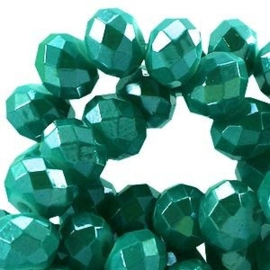 15 x Topfacet 8x6 mm Teal Green Diamond Coated