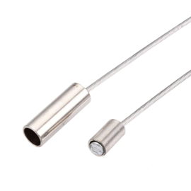 1 x  Magneetsluiting spang van RVS gecoat staaldraad lengte 44,5 cm x 1mm rvs kleur, nikkelvrije gladde sluiting