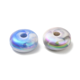 15 x Acryl kralen rondelle two tone 16 x 7,5 mm – gat 3,8 mm – mix kleuren