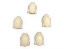 2 x Boeddha resin kraal 13 x 9,5 mm – gat 1 mm – ivoor