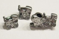 Per stuk Metalen European Jewelry kraal Kinderwagen 11 x 13 mm (10 stuks zijn zoek)