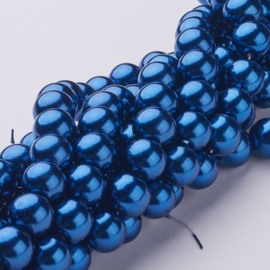 40 x glasparel kleur: Royal Blue 6mm gat 1mm