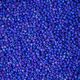 20  gram rocailles 2 mm  frosted blauw rainbow