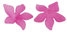 10 x Prachtige acryl bloem kelk 29 x 27 x 8mm Gat 2mm hot pink