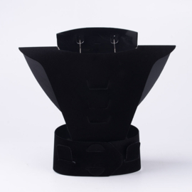 Mooie buste met zwart velours look om kettingen en oorbellen op te showen 226 x 215mm hoog (kies voor pakketpost)