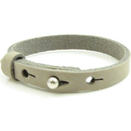 1 x Cuir Armband DQ Leer 8 x 2,2mm Vintage Taupe