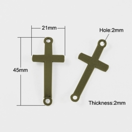 4 x Kruis tussenzetsel 45 x 21 x 2mm Gat: 2mm geel koper