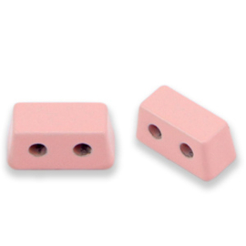 2 x metalen Tile beads rectangle Rosette pink ca. 8x4mm (Ø1.2mm)