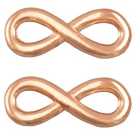 2 x DQ metaal infinity bedel 15 mm Rosé goud