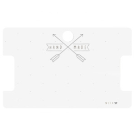 10 x Sieraden kaartjes "hand made" 100 x 62 mm – off white